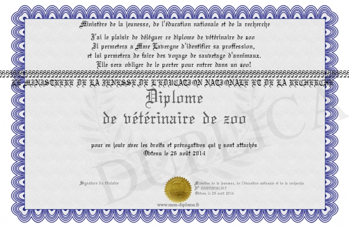 diplome zoo
